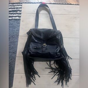Fringe Nappa Leather Hobo Bag
